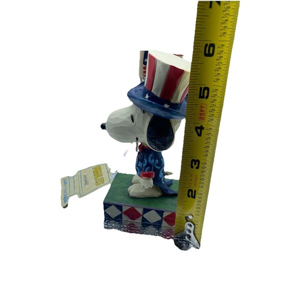 Jim Shore Peanuts  Snoopy Patriot #4043617 Figurine 6" American Flag - Picture 3 of 8